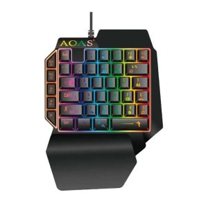 Teclado Gamer AOAS Una-Mano RGB Diseño Ergonómico