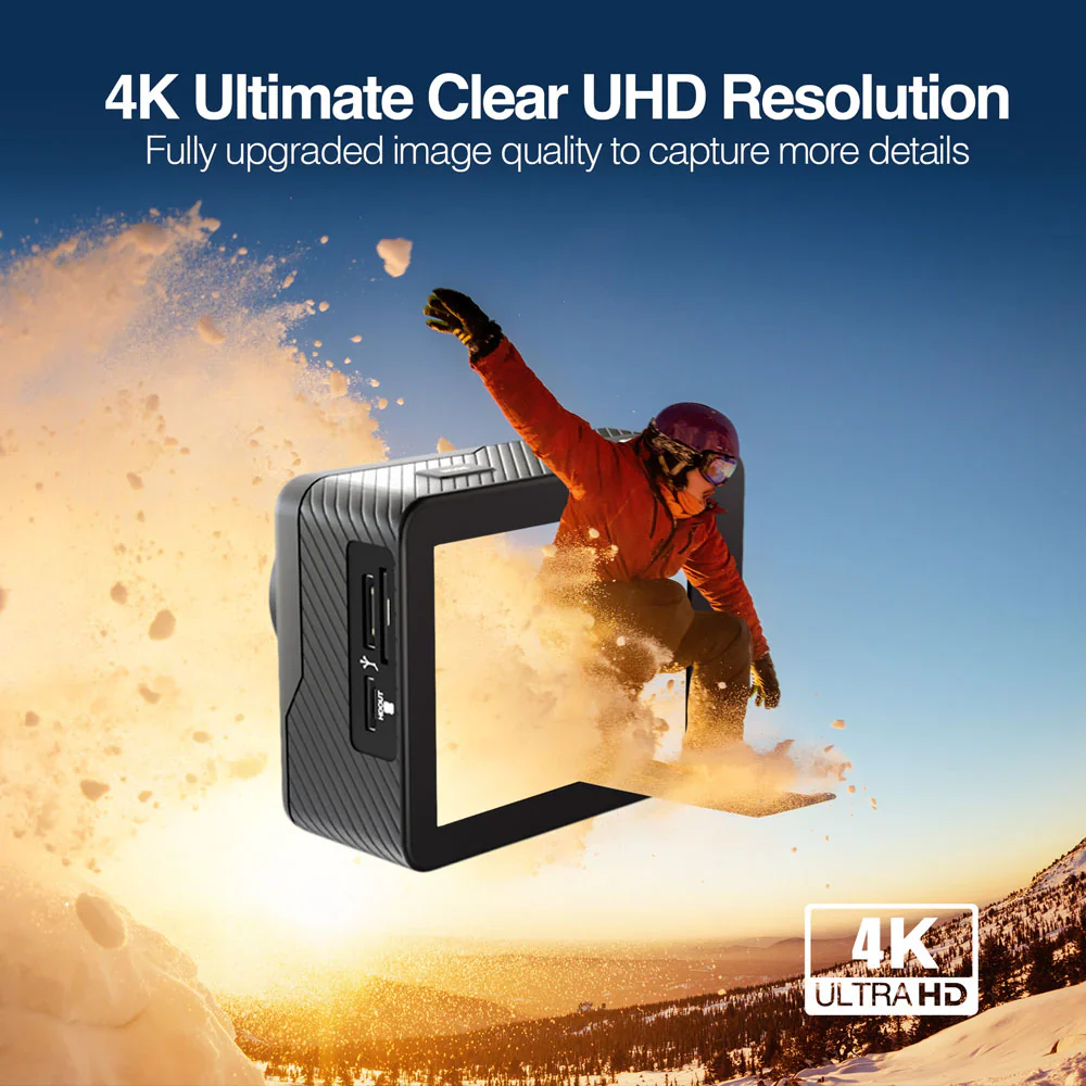 Cámara de acción Epic 85 4k Ultra HD con control Remoto y pantalla dual - Imagen 9