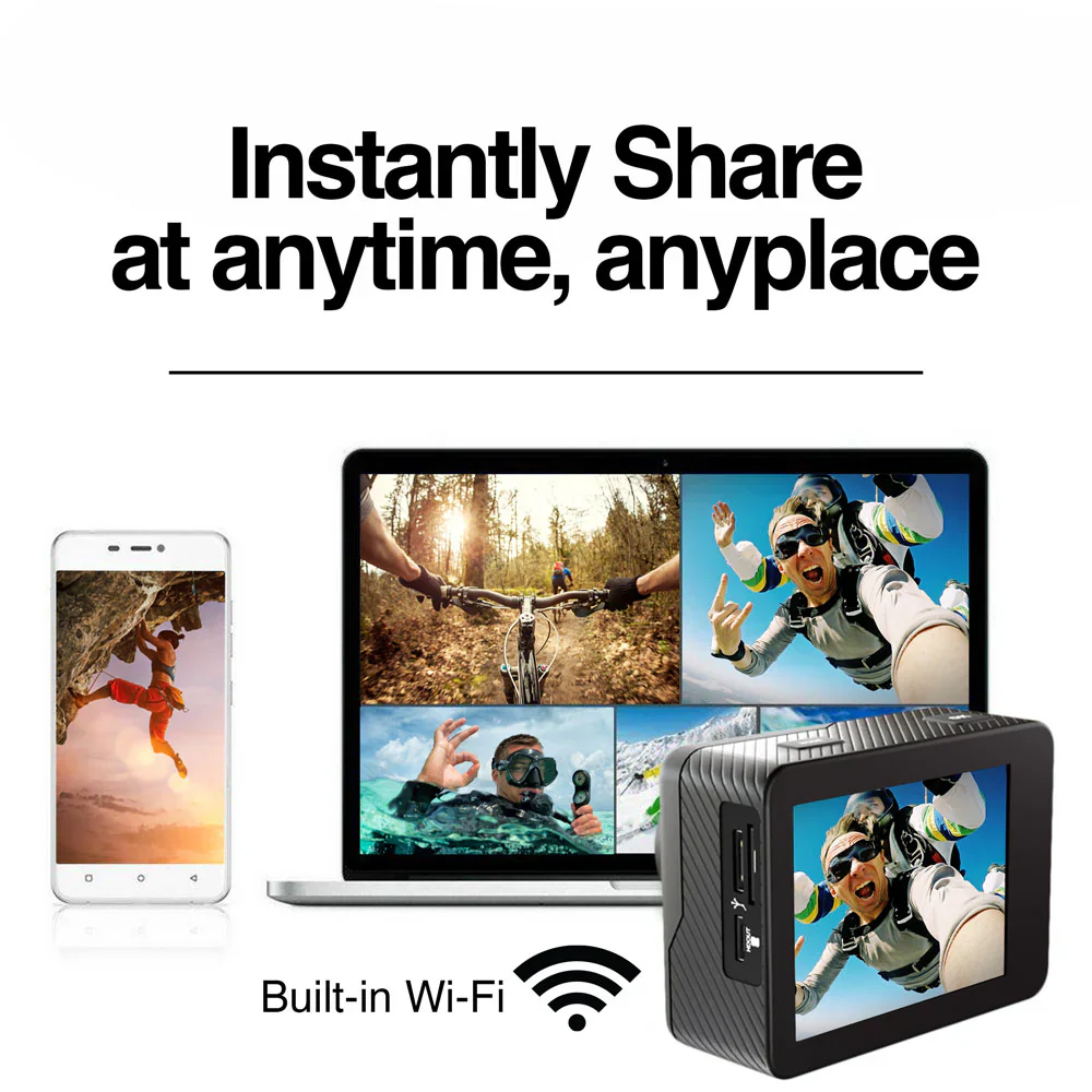 Cámara de acción Epic 85 4k Ultra HD con control Remoto y pantalla dual - Imagen 4