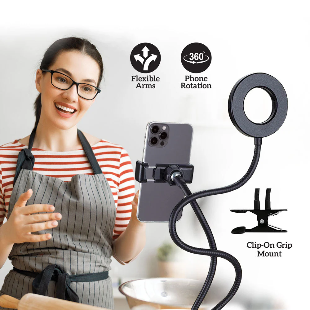 Trípode Argom con prensa para celular con aro de luz - Imagen 2