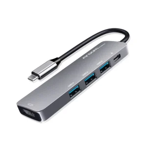 Hub Argom 5 en 1 tipo C One Axess HDMI/2XUSB2.0/1XUSB3.0/TYPE-C PD