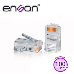 100 Piezas Conector RJ-45 CAT5E Enson ENS-PLCAT5E 8 Pines de Cobre