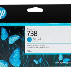 HP 738 130-ml Cyan DesignJet Ink Cartridge Cartucho de Tinta 1 Pieza(s) Original Rendimiento estándar Cian