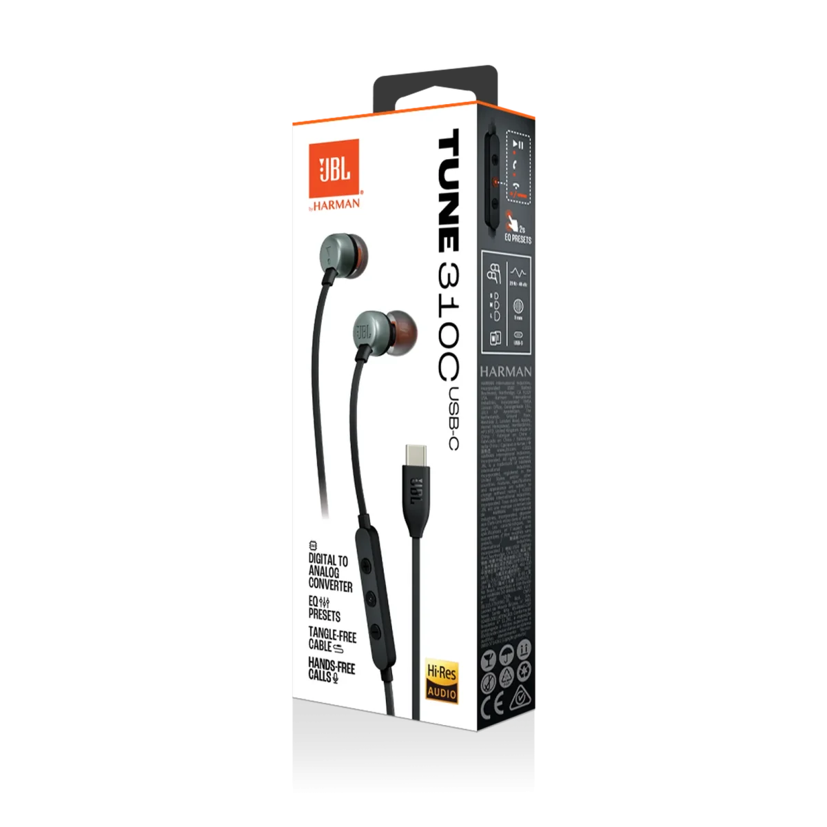 Audífonos JBL TUNE 310C Tipo C Negro