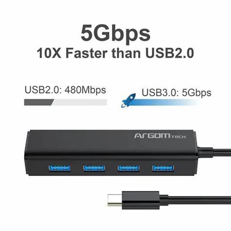 Hub Argom 4 en 1 tipo USB 3.0 arg-ub-0090 - Imagen 3