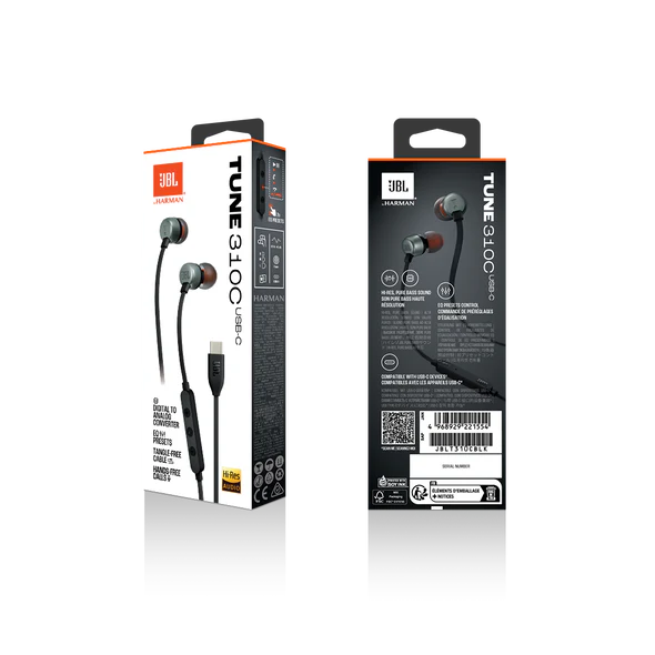Audífonos JBL TUNE 310C Tipo C Negro - Imagen 2